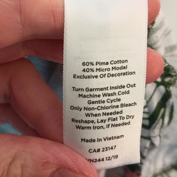 Talbots 2X Tunic Top Tropical Floral Embroidered Pima Cotton Modal Resortwear - Picture 10 of 12